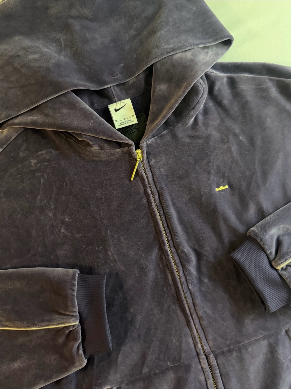 LeBron Nike Plush Velour Hoodie Men M LOOSE Mesh Lined Jazz Cozy Soul Full Zip